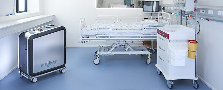 STERISAFE whole room disinfection unit being tested at University College Copenhagen. Company promotional photo