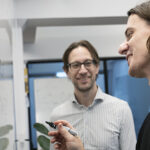 Marek Miller & Mathias Christiandl working out quantum simulations in Innovation District Copenhagen
